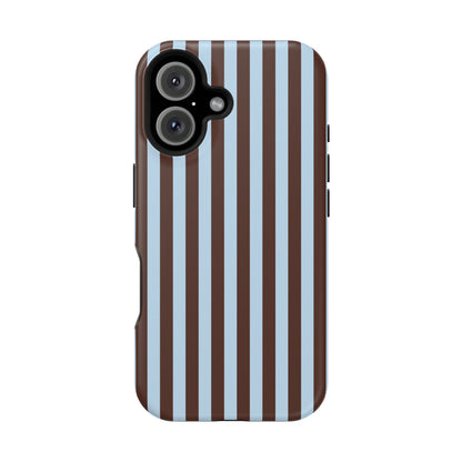Blue Latte Stripes iPhone Case