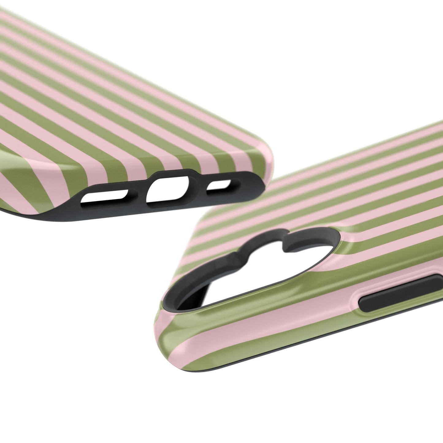 Pink Matcha Stripes iPhone Case