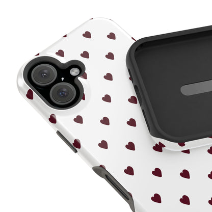 Burgundy Little Hearts iPhone Case