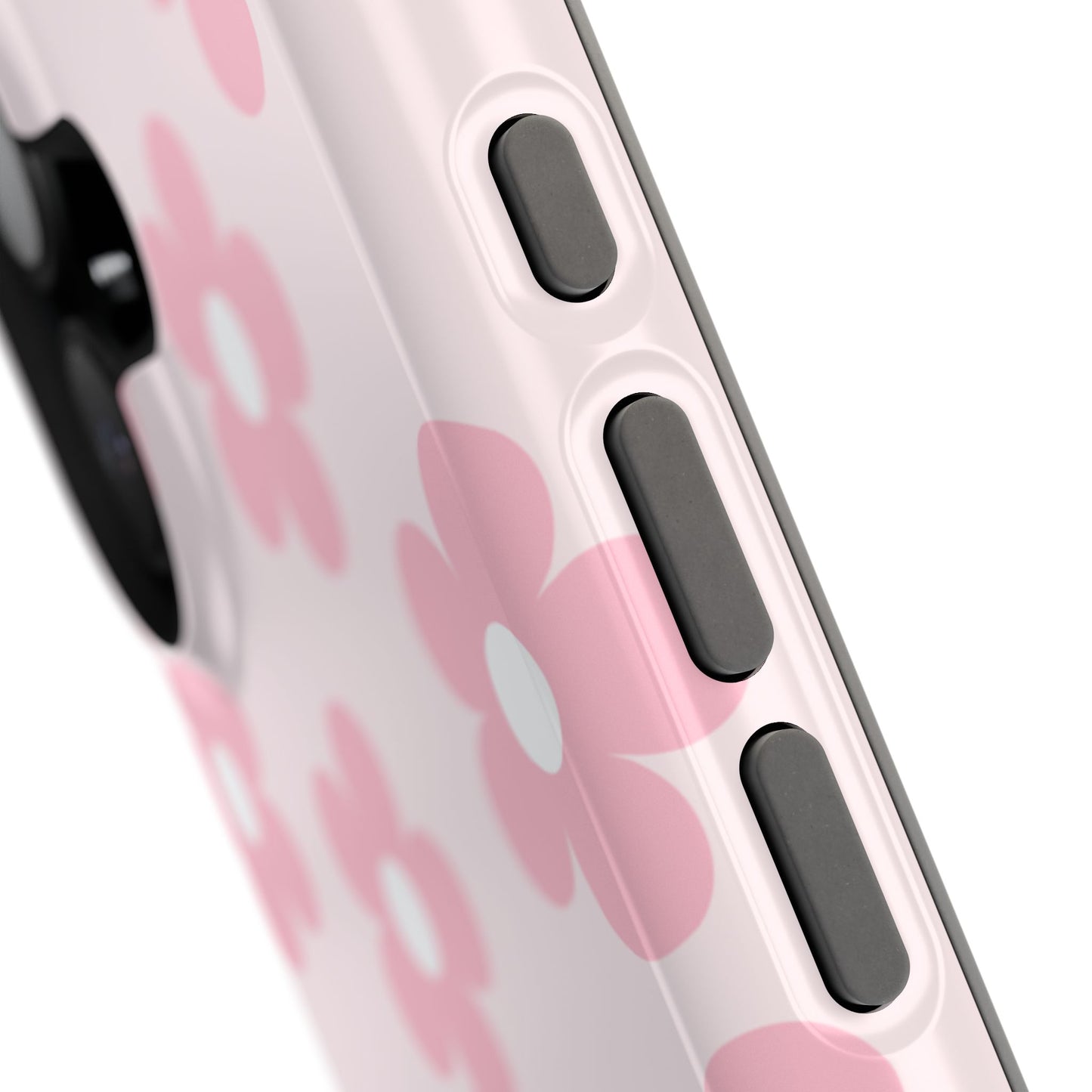 Light Pink Retro Flowers iPhone Case
