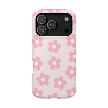 Light Pink Retro Flowers iPhone Case