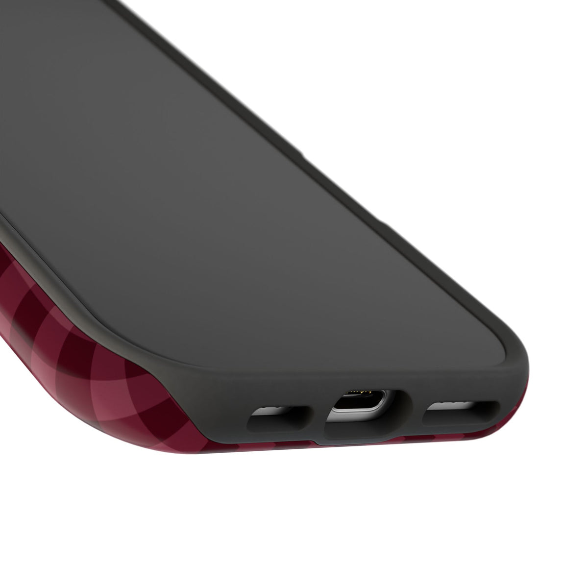 Burgundy Gingham iPhone Case