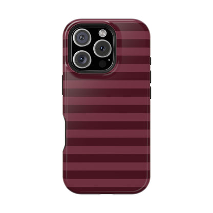 Burgundy Classic Striped iPhone Case