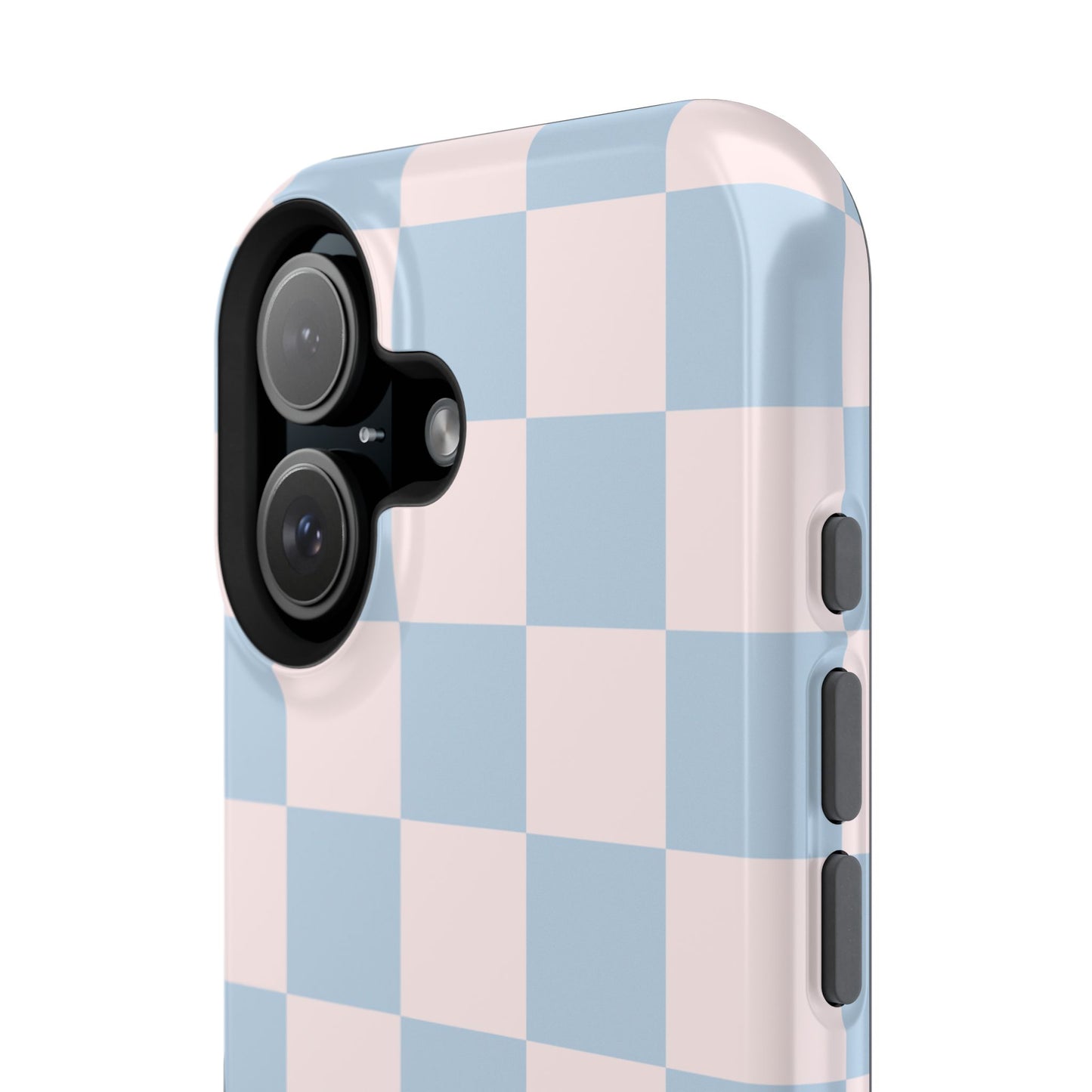 Light Pink & Blue Checkered iPhone Case