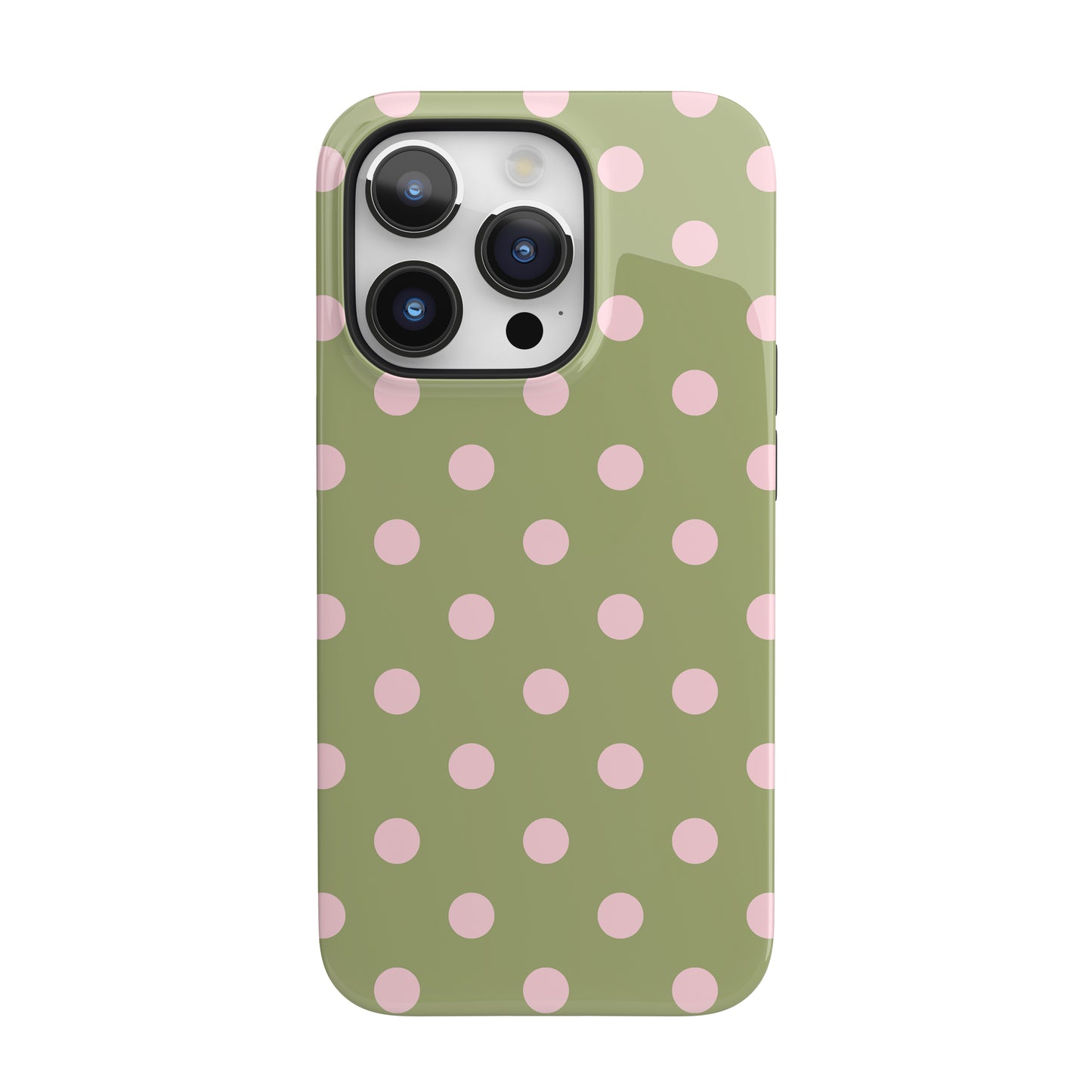 Pink Matcha Polka Dots iPhone Case