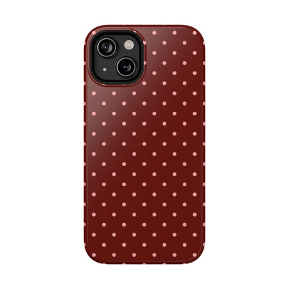 Maroon Mini Dots iPhone Case