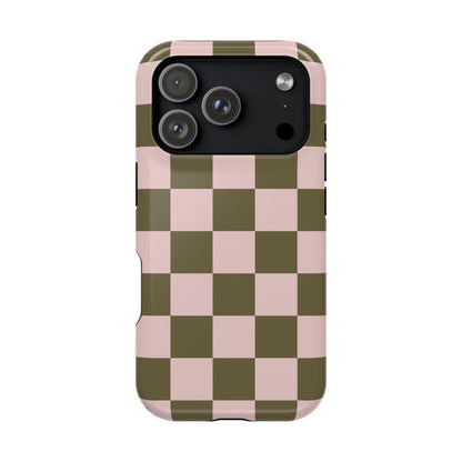Pink Pistachio Checkered iPhone Case