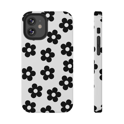 White Retro Flowers iPhone Case