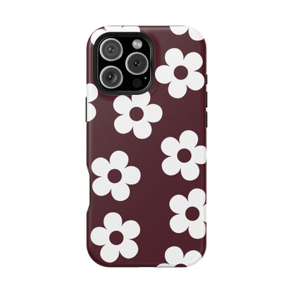 Burgundy Flowers iPhone Case