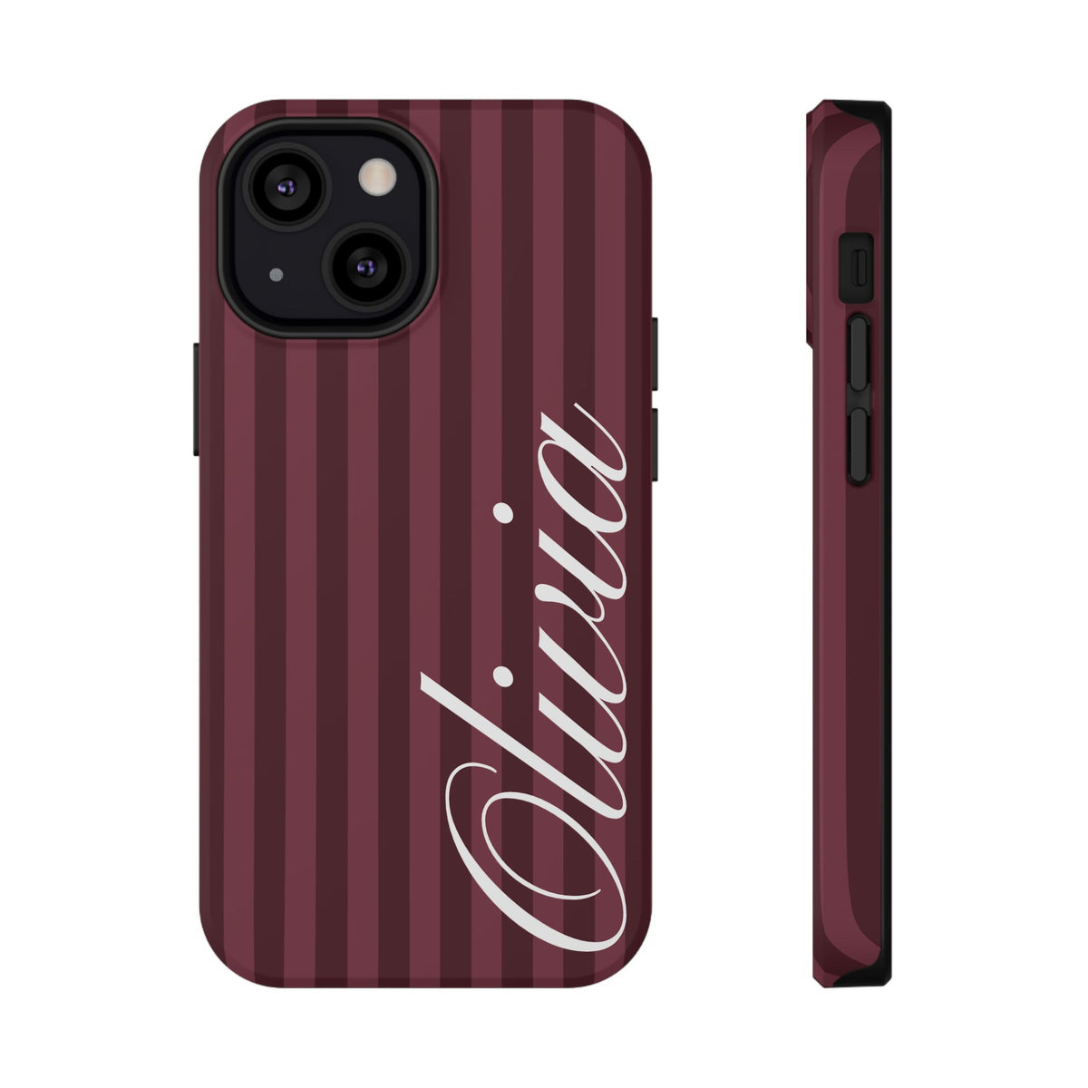 Custom Burgundy Stripes iPhone Case