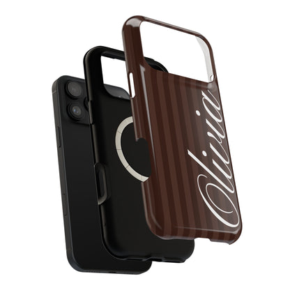 Custom Mocha Stripes iPhone Case