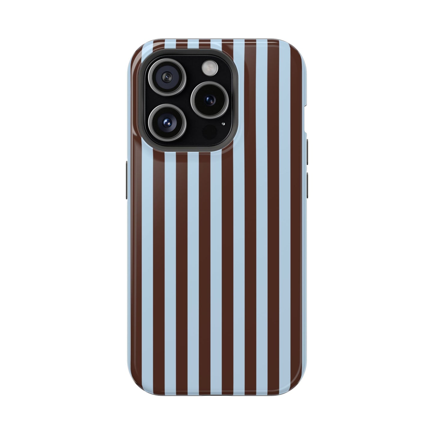 Blue Latte Stripes iPhone Case
