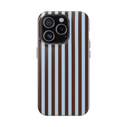 Blue Latte Stripes iPhone Case