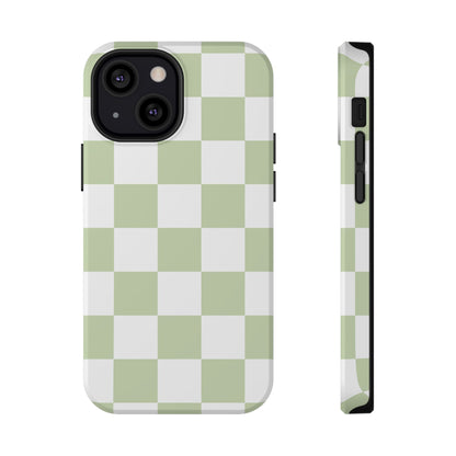 Pastel Green Checkered iPhone Case