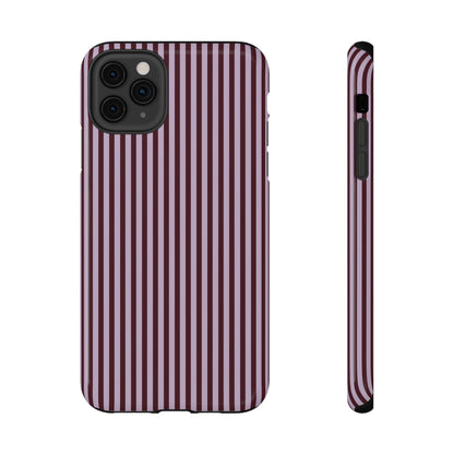 Burgundy & Violet Pinstripes iPhone Case