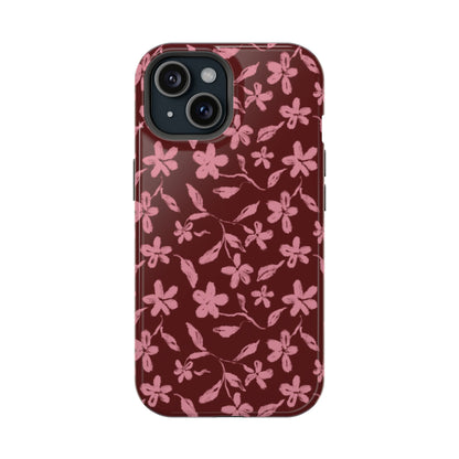 Burgundy Petals iPhone Case