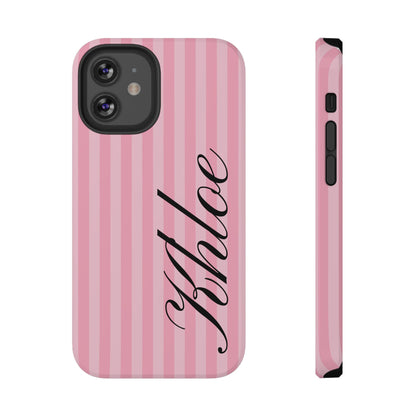 Personalized Bubblegum Stripes iPhone Case
