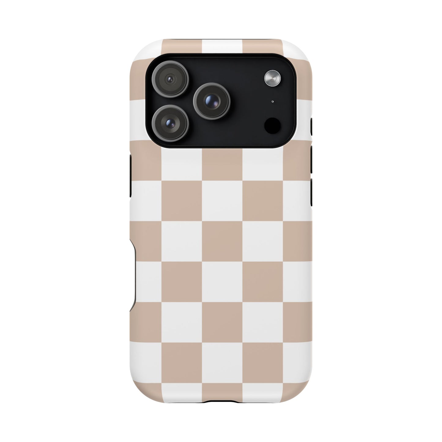 Beige & White Checkered iPhone Case