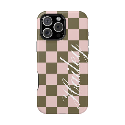 Custom Pistachio Checkered iPhone Case
