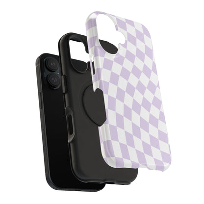 Purple Wavy Checkered iPhone Case