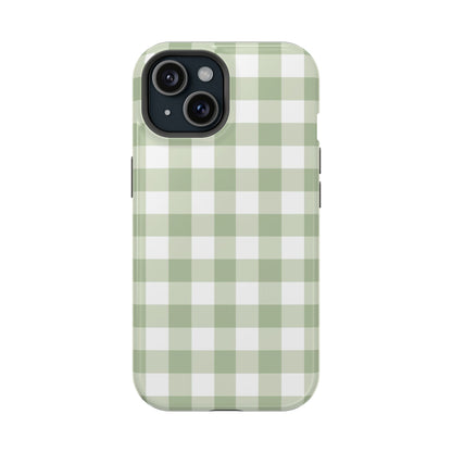 Green Gingham iPhone Case
