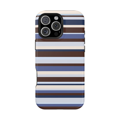 Blueberry Mocha Stripes iPhone Case