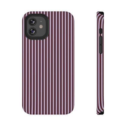 Burgundy & Violet Pinstripes iPhone Case
