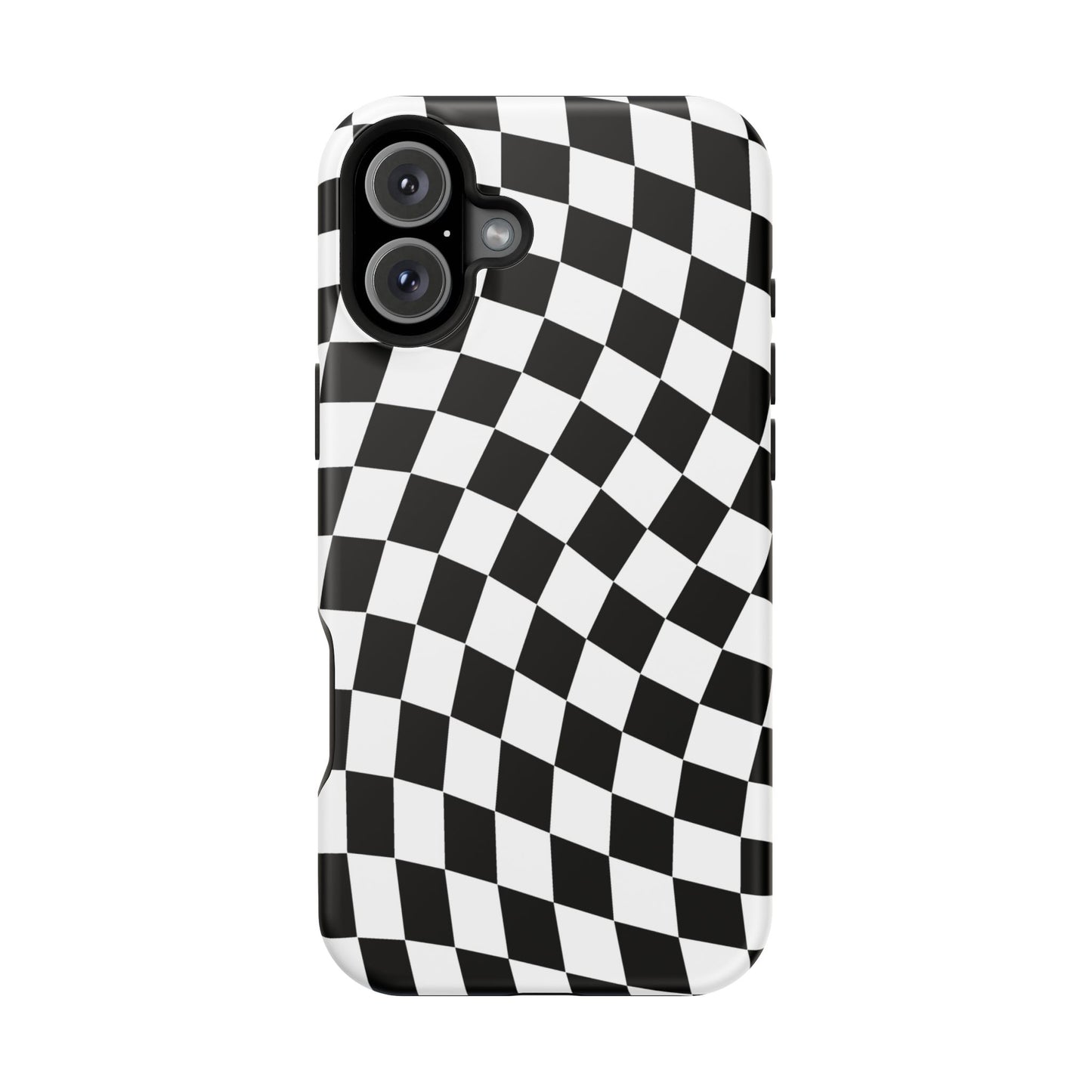 Black Wavy Checkered iPhone Case