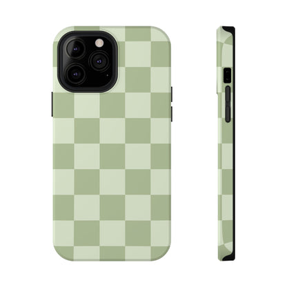 Green & Light Green Checkered iPhone Case
