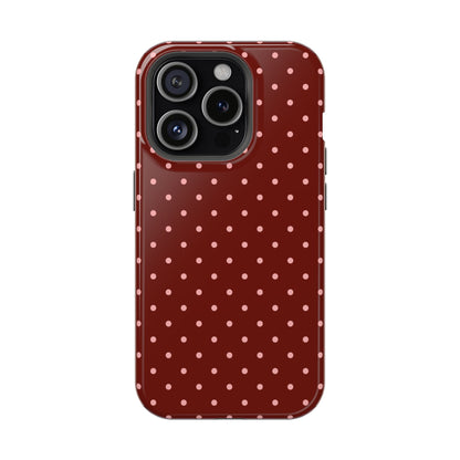 Maroon Mini Dots iPhone Case