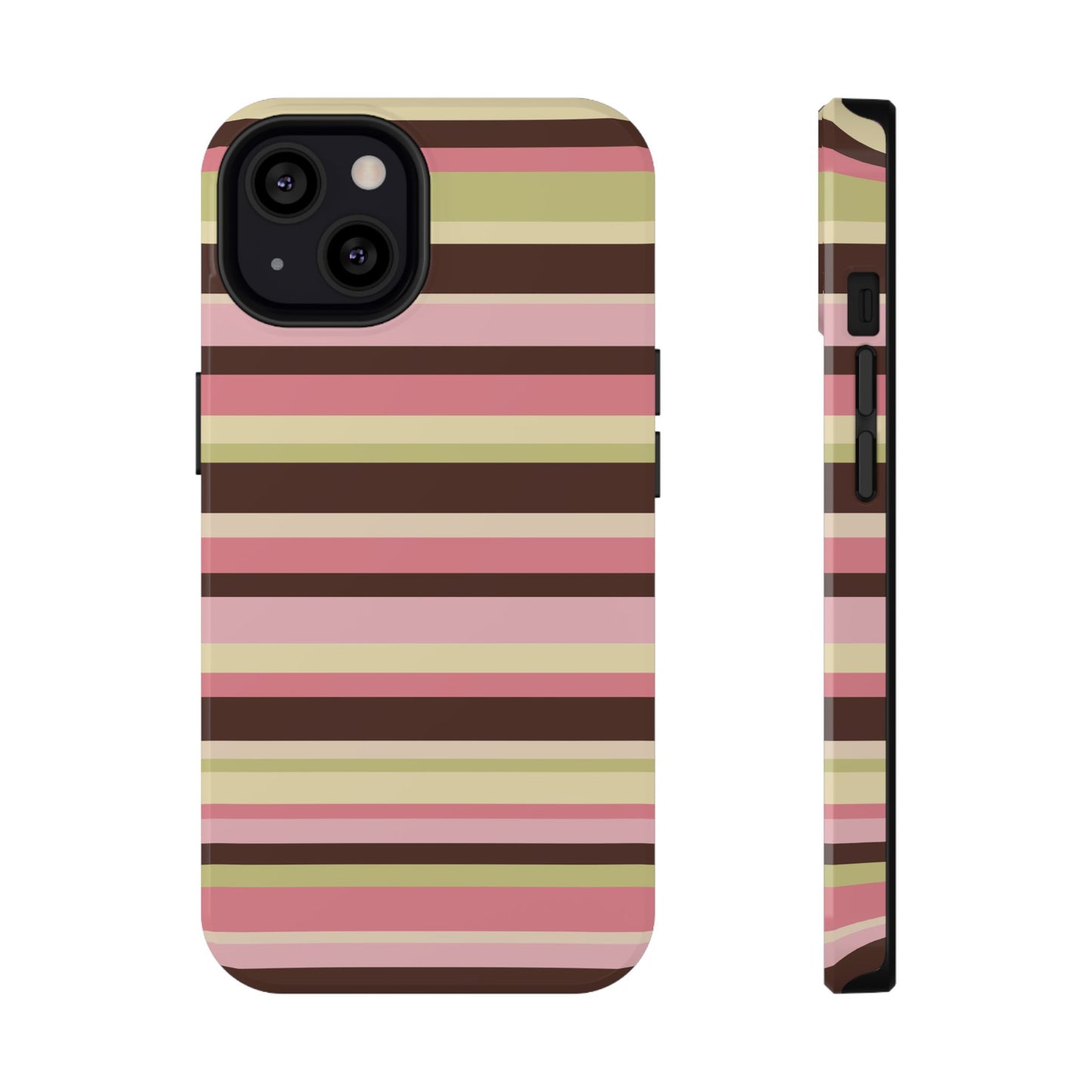 Strawberry Matcha Stripes iPhone Case