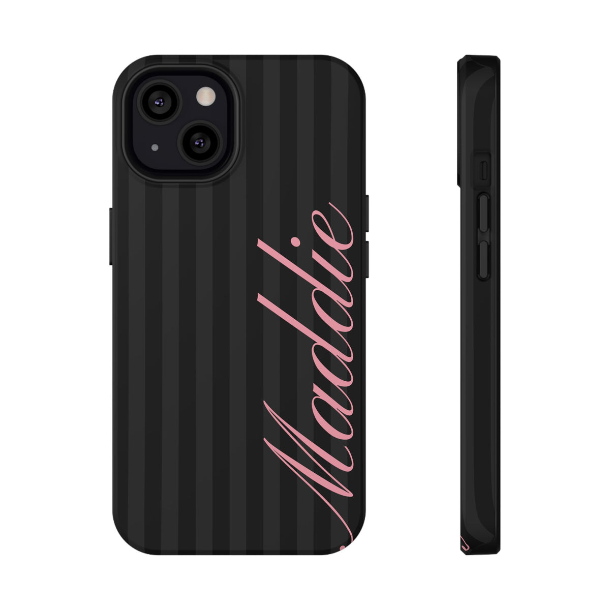 Custom Pink Black Stripes iPhone Case