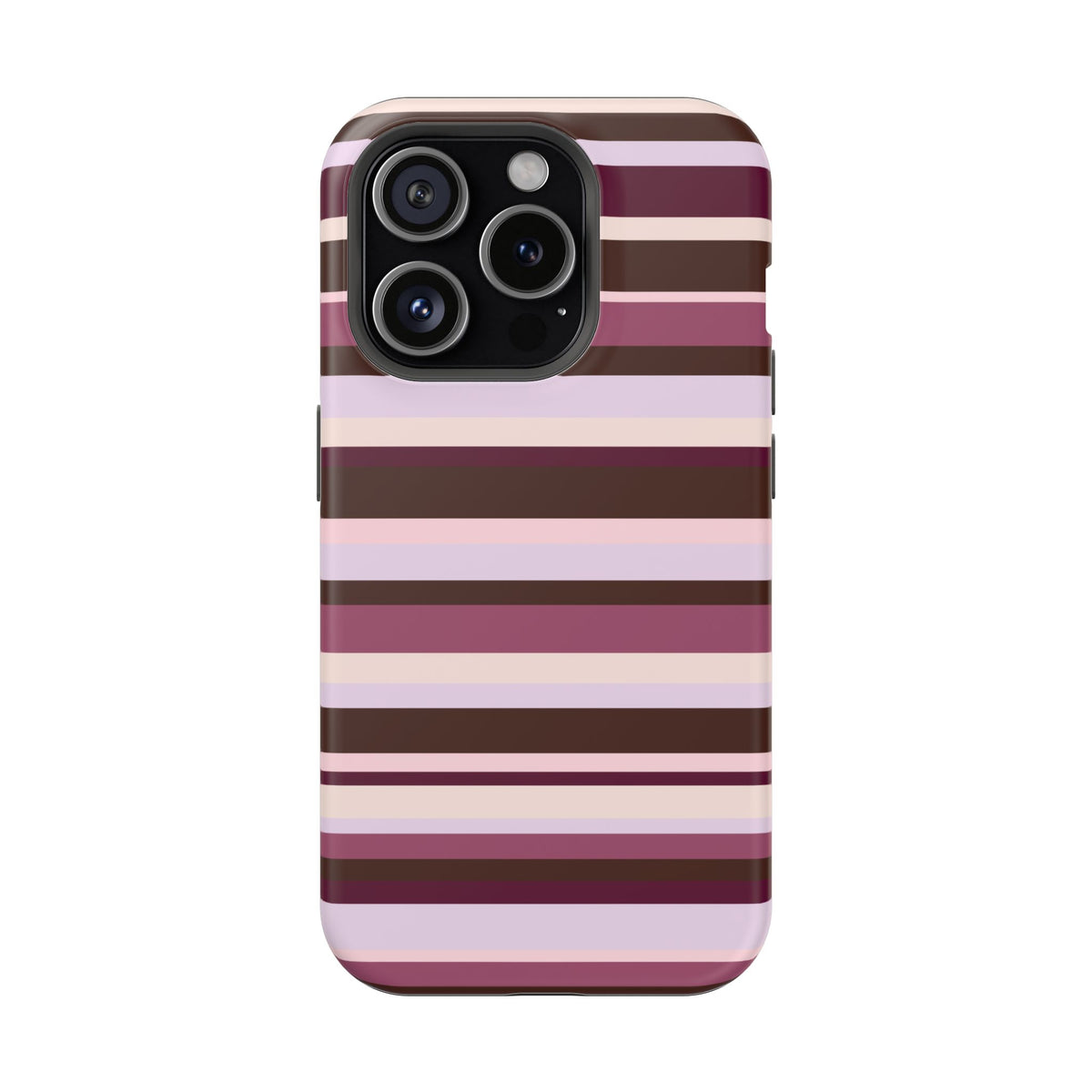 Berry Mocha Stripes iPhone Case