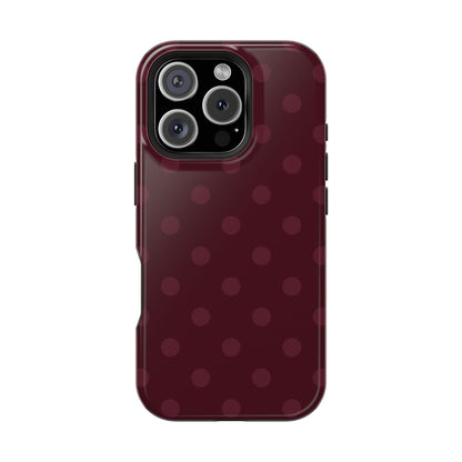 Burgundy Polka Dots iPhone Case