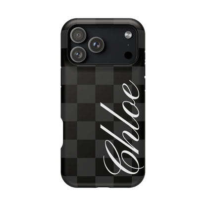 Custom Black Checkered iPhone Case