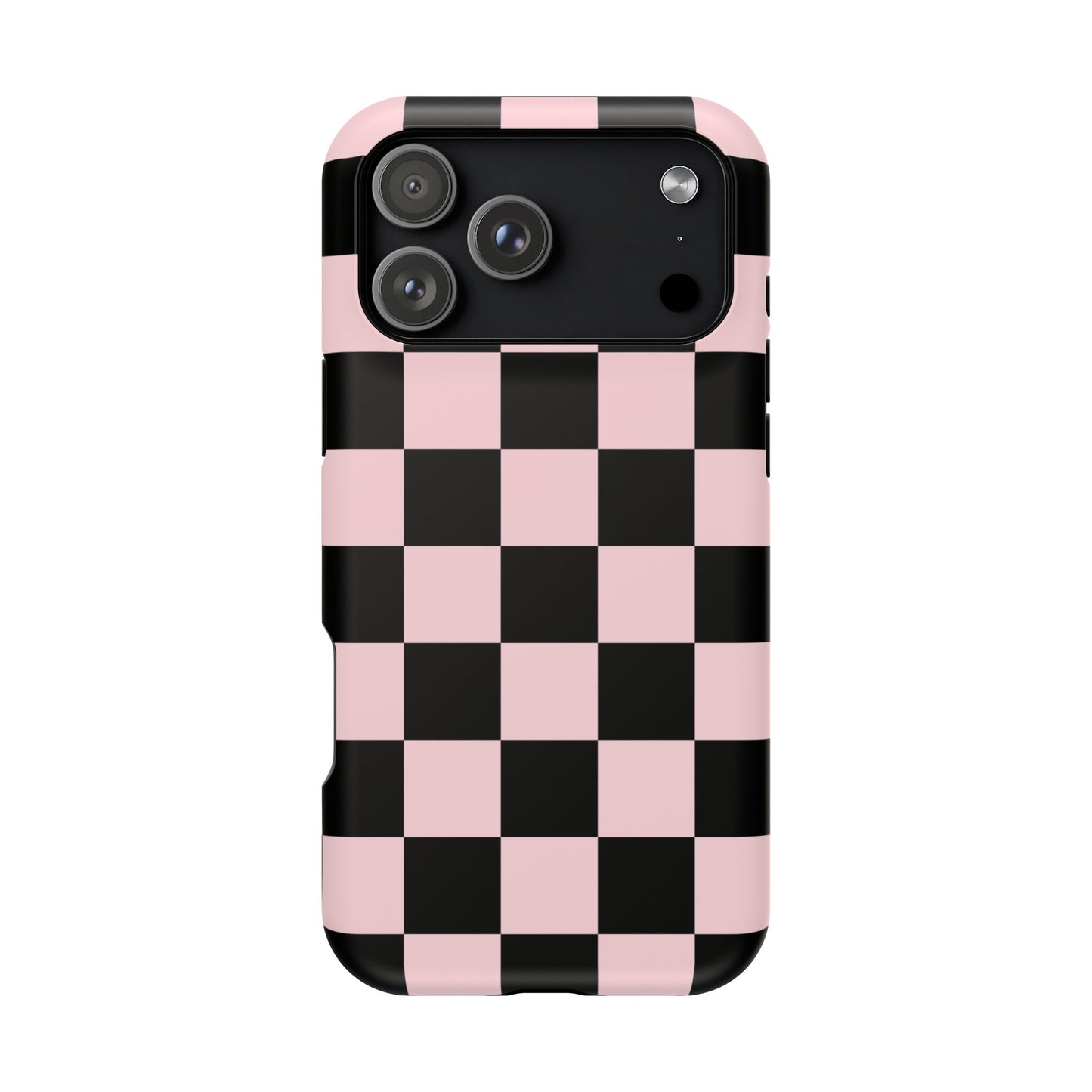 Pink & Black Checkered iPhone Case