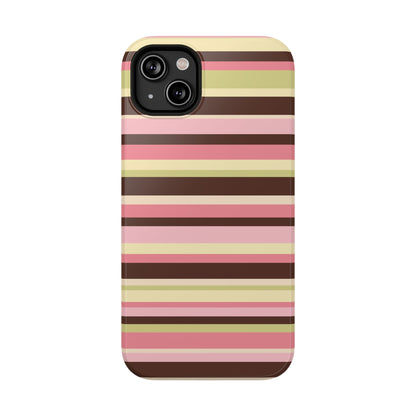 Strawberry Matcha Stripes iPhone Case