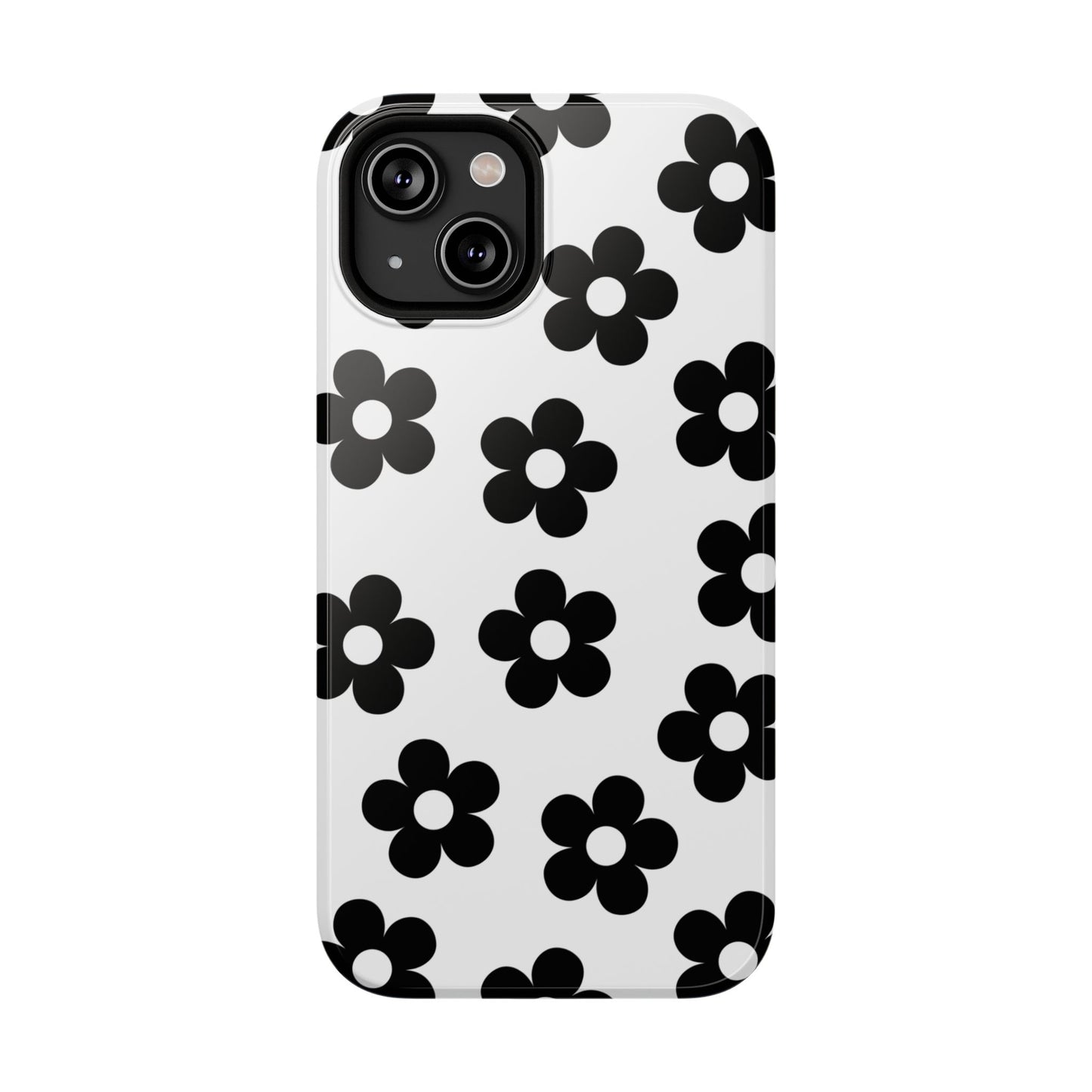 White Retro Flowers iPhone Case