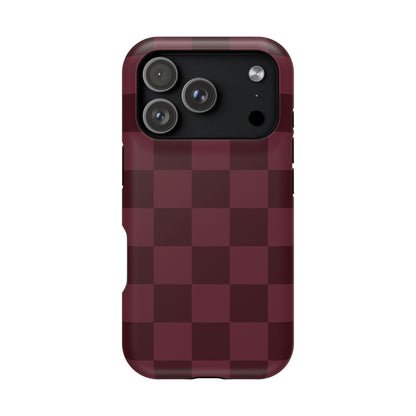 Burgundy Checkered iPhone Case