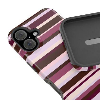 Berry Mocha Stripes iPhone Case