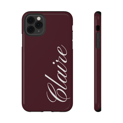 Personalized Burgundy iPhone Case