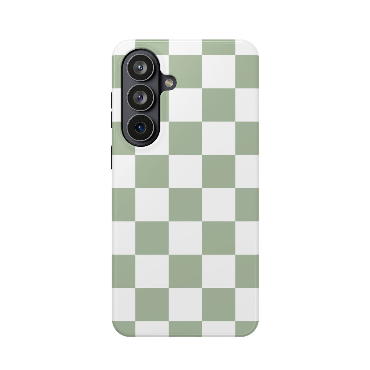 Sage Green Checkered Samsung Case