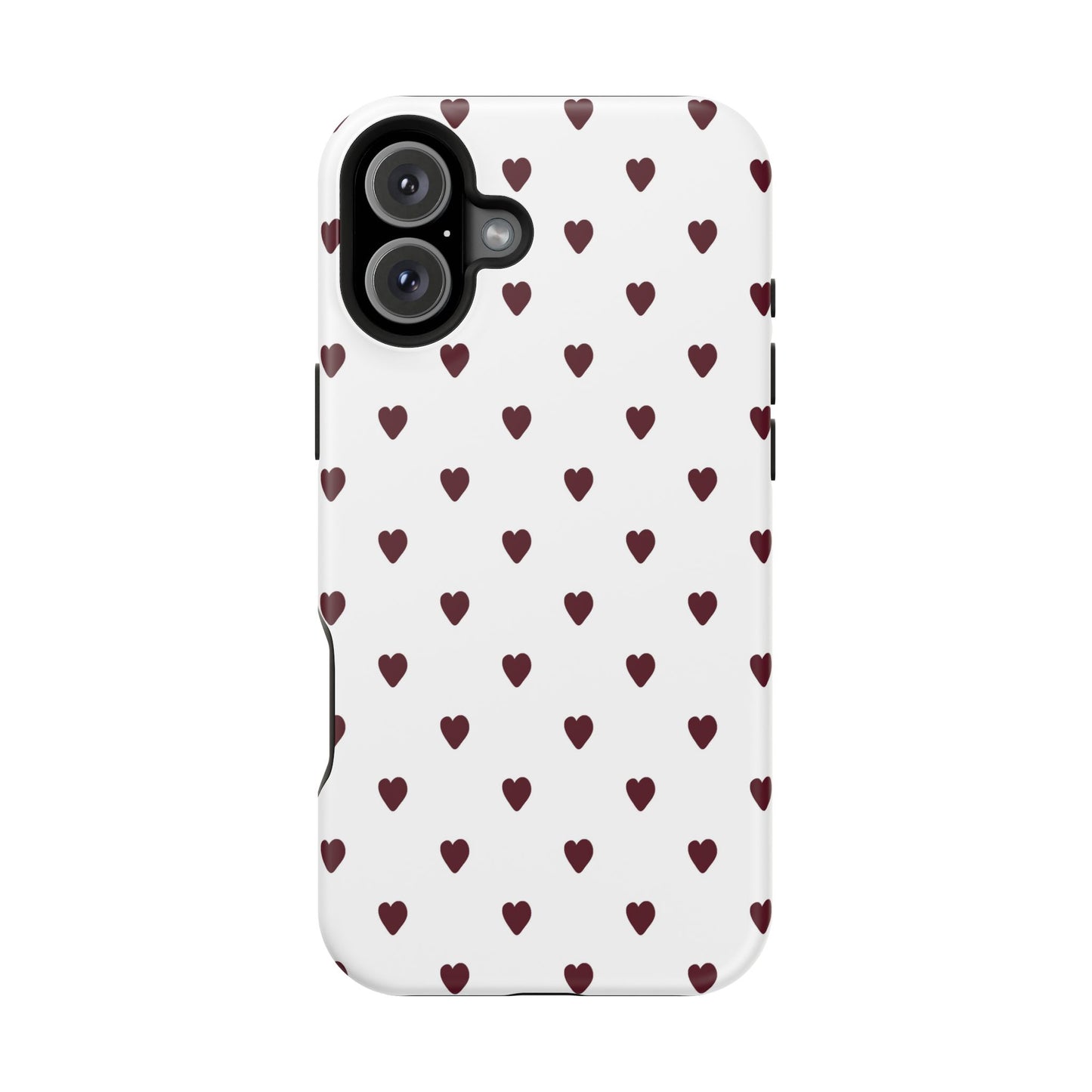 Burgundy Little Hearts iPhone Case