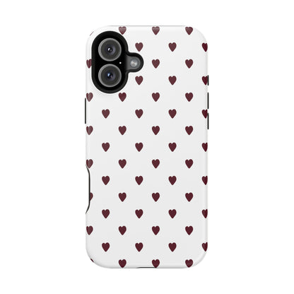 Burgundy Little Hearts iPhone Case