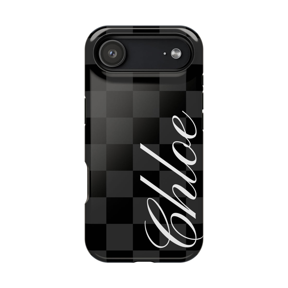 Custom Black Checkered iPhone Case