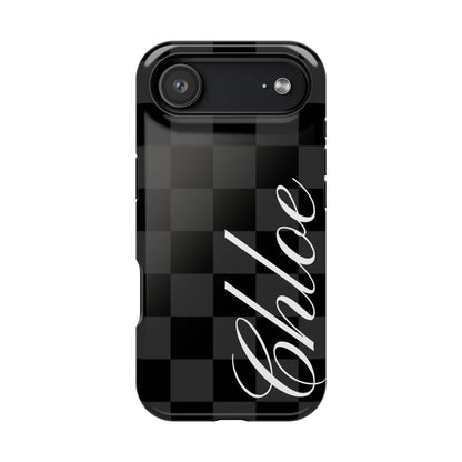 Custom Black Checkered iPhone Case