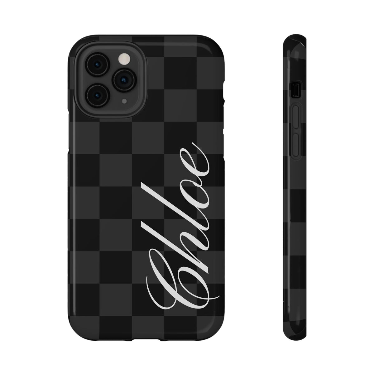 Custom Black Checkered iPhone Case