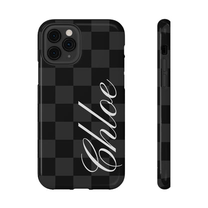 Custom Black Checkered iPhone Case