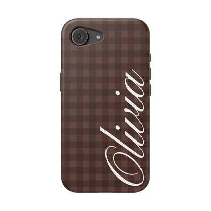 Custom Brown Gingham iPhone Case