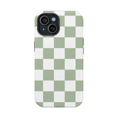 Sage Green Checkered iPhone Case